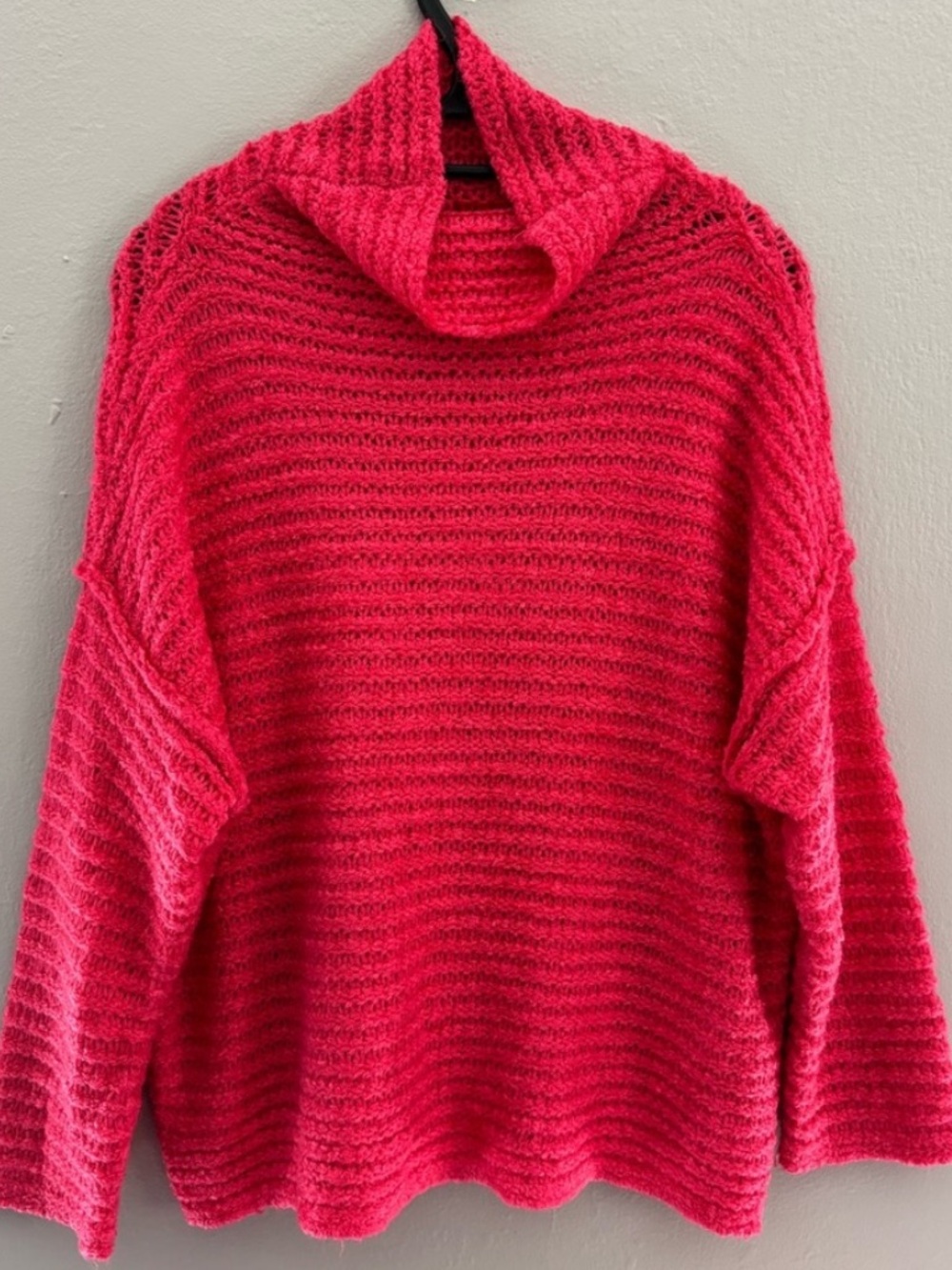 Aerie Hot Pink Medium Cozy Ribbed Turtleneck Sweater